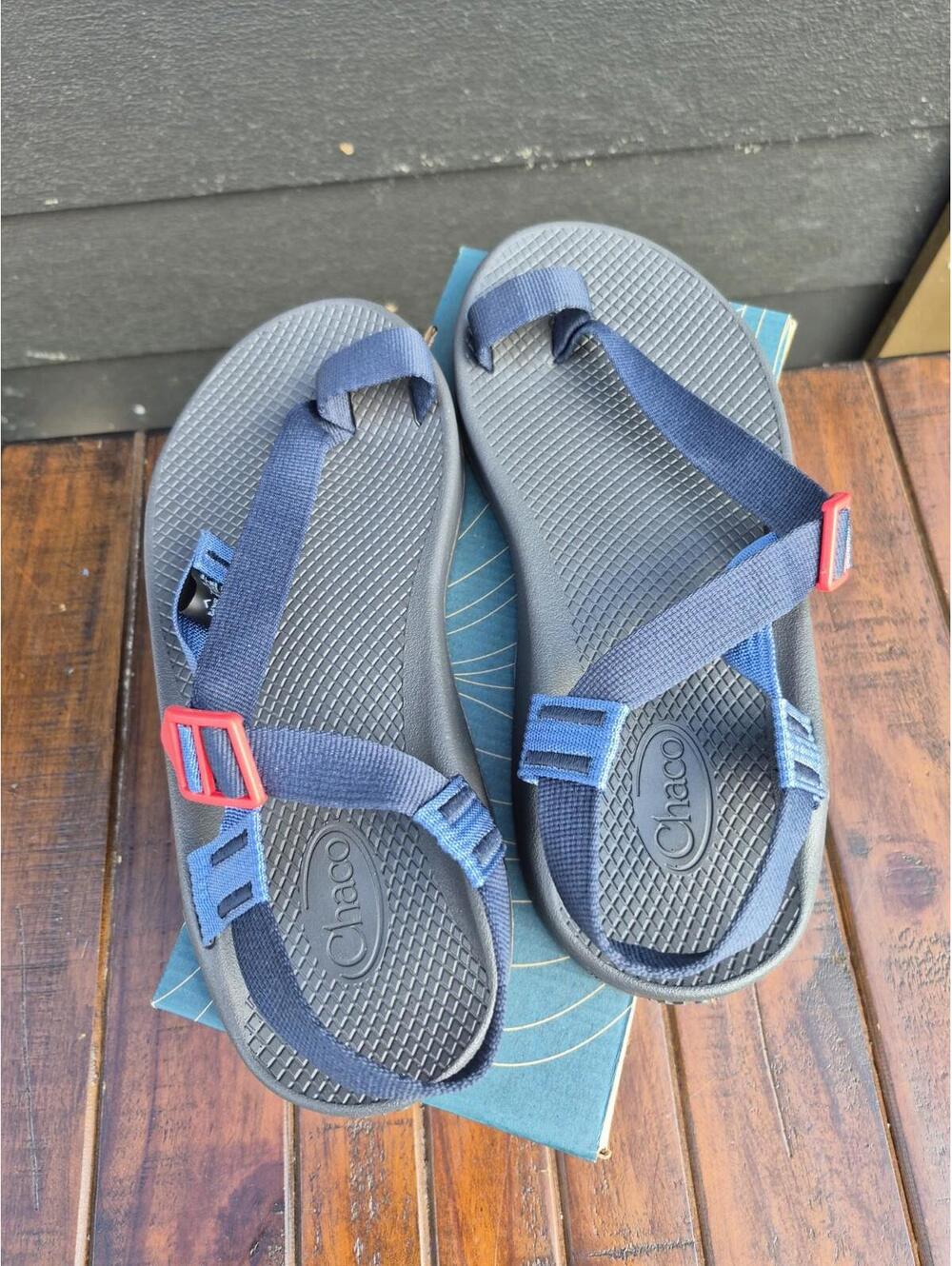 Chaco Bodhi Mens New Black Blue $100 MSRP Sandals Slides Flip Flops Size 8 - Picture 2 of 5